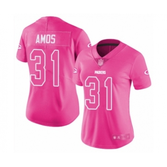 Women's Green Bay Packers #31 Adrian Amos Limited Pink Rush Fashion Football Jersey - Ujersey