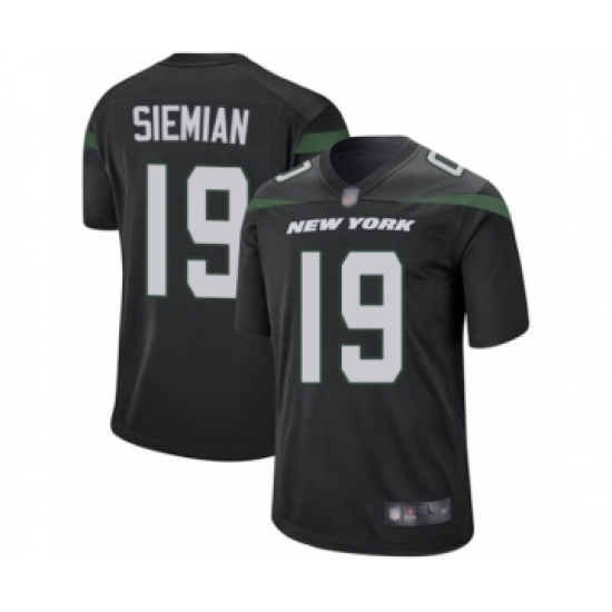 Men's New York Jets #19 Trevor Siemian Game Black Alternate Football Jersey - Ujersey