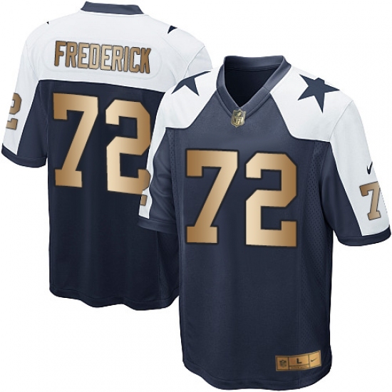 Youth Nike Dallas Cowboys #72 Travis Frederick Elite Navy/Gold Throwback Alternate NFL Jersey - Ujersey