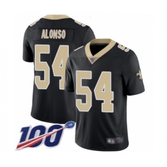 Men's New Orleans Saints #54 Kiko Alonso Black Team Color Vapor Untouchable Limited Player 100th Season Football Jersey - Ujersey
