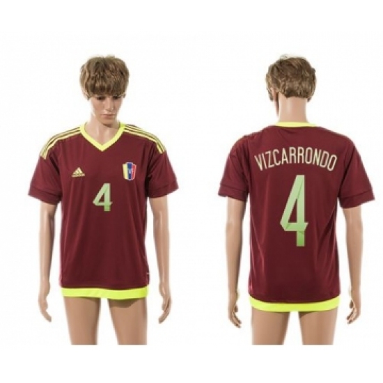 Venezuela #4 Vizcarrondo Home Soccer Country Jersey