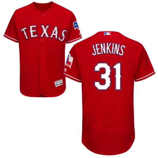 Men's Majestic Texas Rangers #31 Ferguson Jenkins Red Flexbase Authentic Collection MLB Jersey - Ujersey