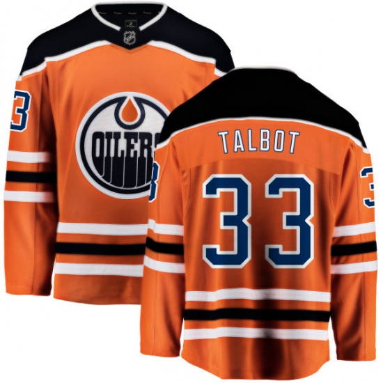 Men's Edmonton Oilers #33 Cam Talbot Fanatics Branded Orange Home Breakaway NHL Jersey