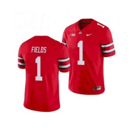 Men's Ohio State Buckeyes Justin Fields 1 Scarlet Game Football Jersey - Ujersey