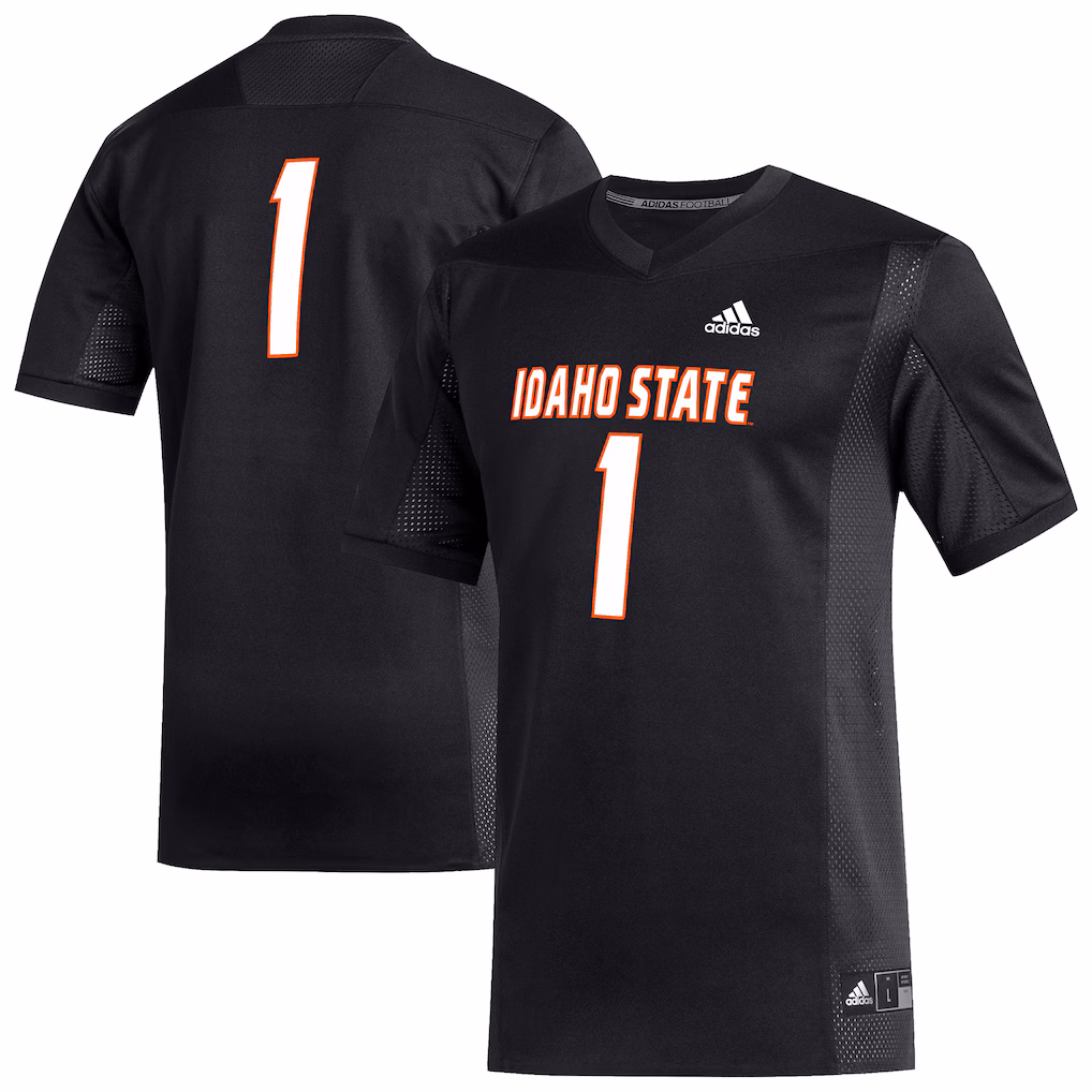Men's adidas #1 Black Idaho State Bengals Replica Football Jersey
