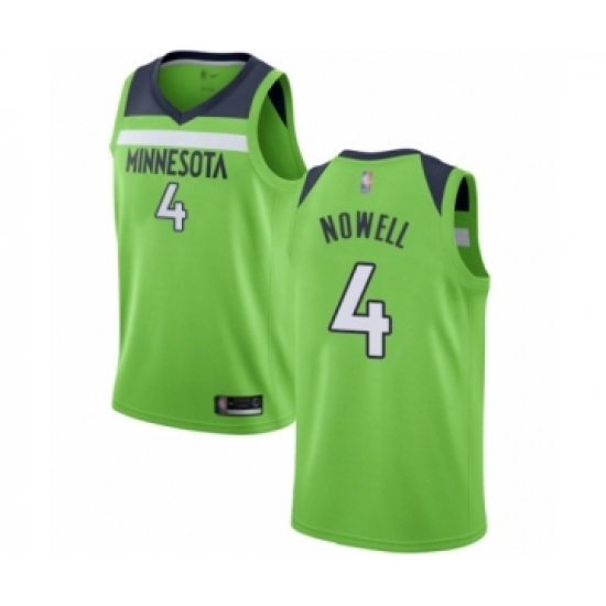 Youth Minnesota Timberwolves #4 Jaylen Nowell Swingman Green Basketball Jersey Statement Edition - Ujersey