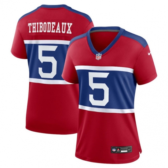 Women's New York Giants #5 Kayvon Thibodeaux Century Red Alternate Vapor Limited Football Stitched Jersey - Ujersey