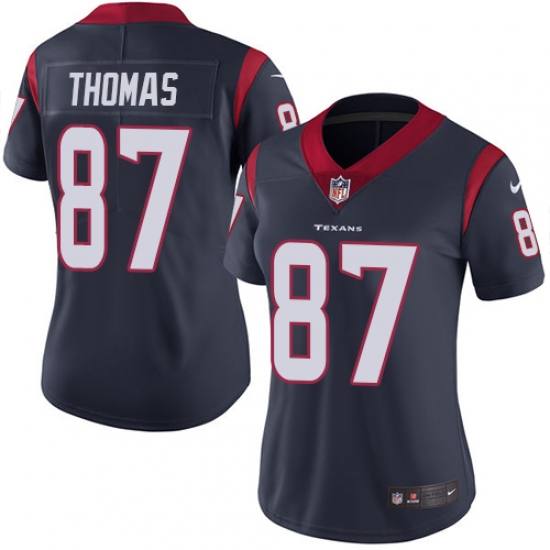Women's Nike Houston Texans #87 Demaryius Thomas Navy Blue Team Color Vapor Untouchable Limited Player NFL Jersey - Ujersey