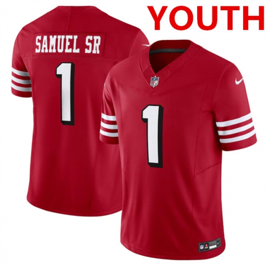 Youth San Francisco 49ers #1 Deebo Samuel New Red F.U.S.E. Vapor Untouchable Limited Football Stitched Jersey - Ujersey