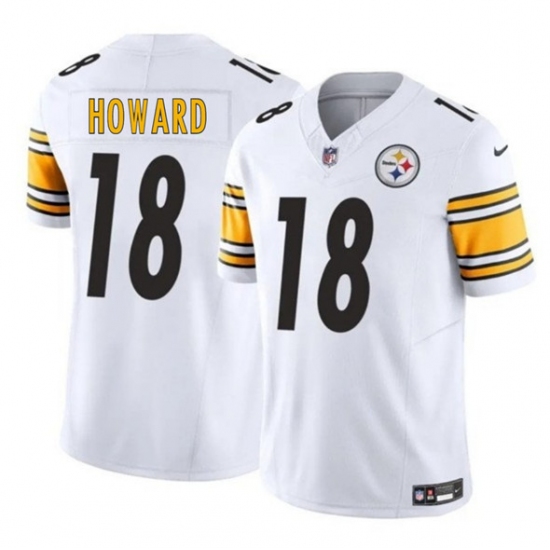 Men's Pittsburgh Steelers #18 Will Howard White 2025 Draft F.U.S.E. Vapor Limited Football Stitched Jersey - Ujersey