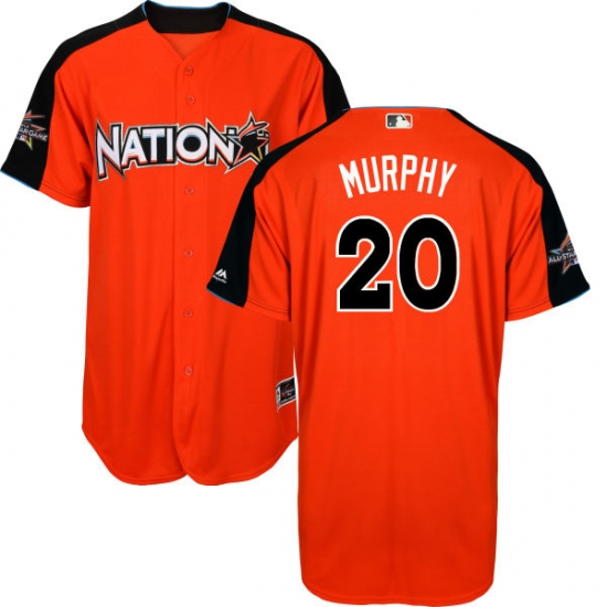 Men's Majestic Washington Nationals #20 Daniel Murphy Authentic Orange National League 2017 MLB All-Star MLB Jersey - Ujersey