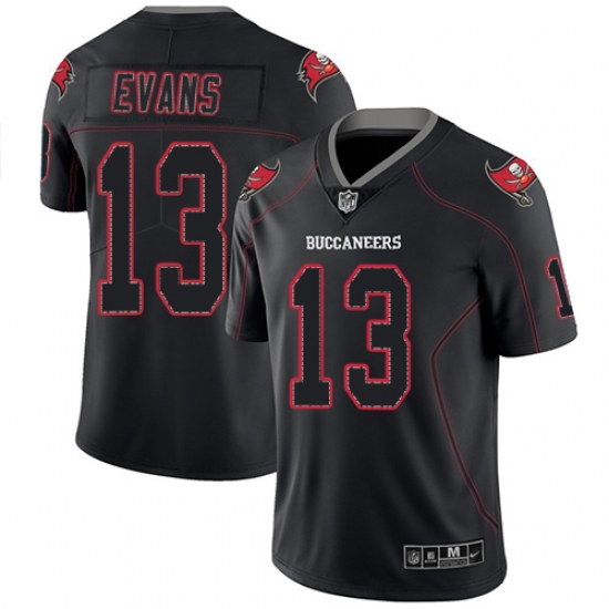 Men's Nike Tampa Bay Buccaneers #13 Mike Evans Limited Lights Out Black Rush NFL Jersey - Ujersey