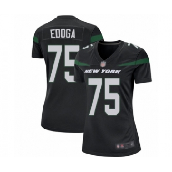 Women's New York Jets #75 Chuma Edoga Game Navy Blue Alternate Football Jersey - Ujersey