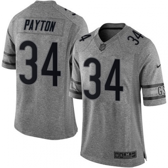 Men's Nike Chicago Bears #34 Walter Payton Limited Gray Gridiron NFL Jersey - Ujersey