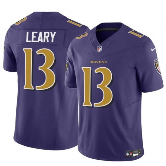 Men's Baltimore Ravens #13 Devin Leary Purple 2023 F.U.S.E. Vapor Limited Football Jersey - Ujersey