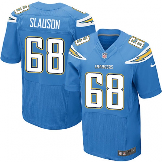 Men's Nike Los Angeles Chargers #68 Matt Slauson Elite Electric Blue Alternate NFL Jersey - Ujersey
