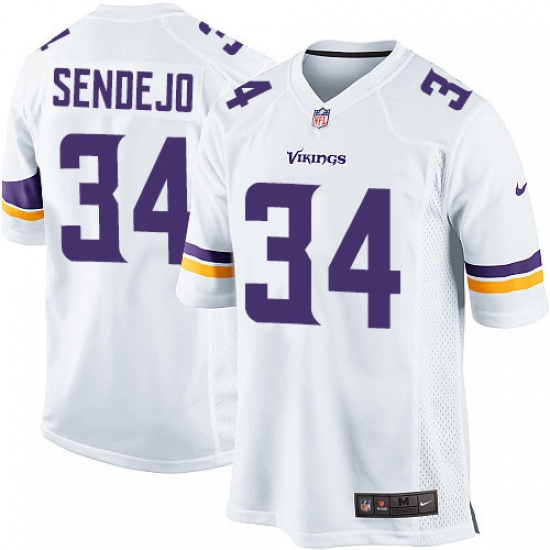 Men's Nike Minnesota Vikings #34 Andrew Sendejo Game White NFL Jersey - Ujersey