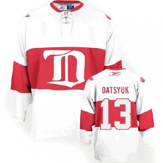 Youth Reebok Detroit Red Wings #13 Pavel Datsyuk Premier White Third NHL Jersey - Ujersey