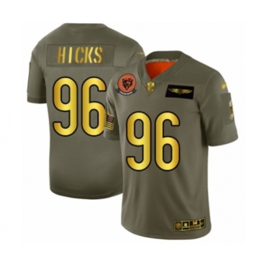 Men's Chicago Bears #96 Akiem Hicks Olive Gold 2019 Salute to Service Limited Football Jersey - Ujersey