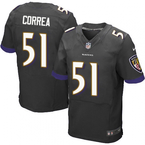 Men's Nike Baltimore Ravens #51 Kamalei Correa Elite Black Alternate NFL Jersey - Ujersey