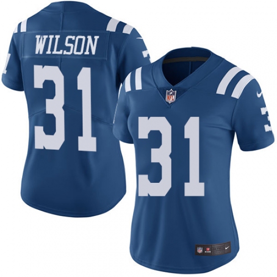 Women's Nike Indianapolis Colts #31 Quincy Wilson Limited Royal Blue Rush Vapor Untouchable NFL Jersey - Ujersey