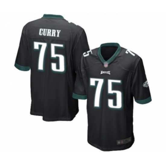 Men's Philadelphia Eagles #75 Vinny Curry Game Black Alternate Football Jersey - Ujersey