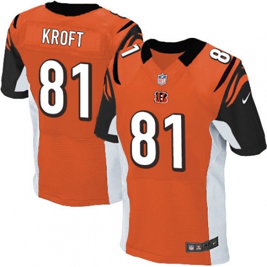 Men's Nike Cincinnati Bengals #81 Tyler Kroft Elite Orange Alternate NFL Jersey - Ujersey
