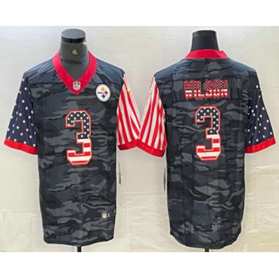 Men's Pittsburgh Steelers #3 Russell Wilson USA Camo 2020 Salute To Service Stitched NFL Nike Limited Jersey - Ujersey