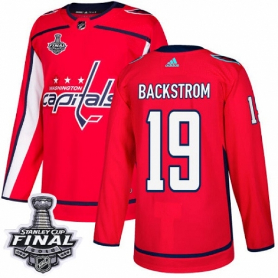 Youth Adidas Washington Capitals #19 Nicklas Backstrom Authentic Red Home 2018 Stanley Cup Final NHL Jersey - Ujersey