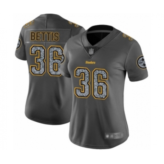 Women's Pittsburgh Steelers #36 Jerome Bettis Limited Gray Static Fashion Football Jersey - Ujersey