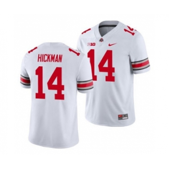 Men's Ohio State Buckeyes Ronnie Hickman White Game College Football Jersey