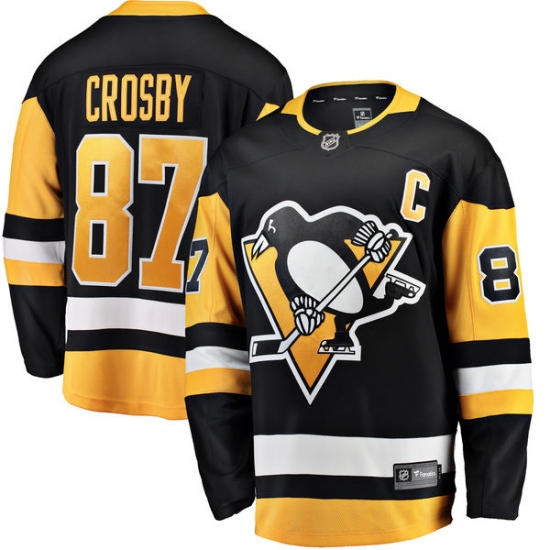 Men's Pittsburgh Penguins #87 Sidney Crosby Fanatics Branded Black Home Breakaway NHL Jersey - Ujersey