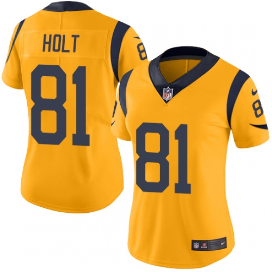 Women's Nike Los Angeles Rams #81 Torry Holt Limited Gold Rush Vapor Untouchable NFL Jersey - Ujersey