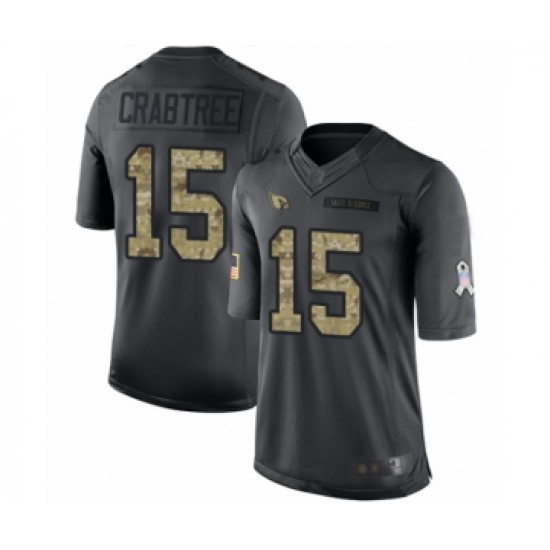 Youth Arizona Cardinals #15 Michael Crabtree Limited Black 2016 Salute to Service Football Jersey - Ujersey