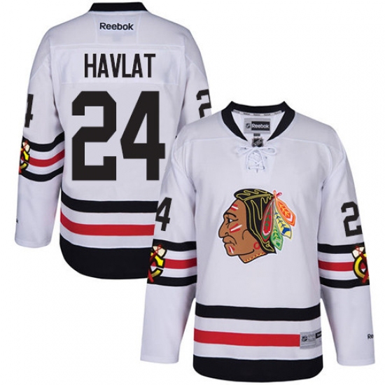 Men's Reebok Chicago Blackhawks #24 Martin Havlat Authentic White 2017 Winter Classic NHL Jersey - Ujersey