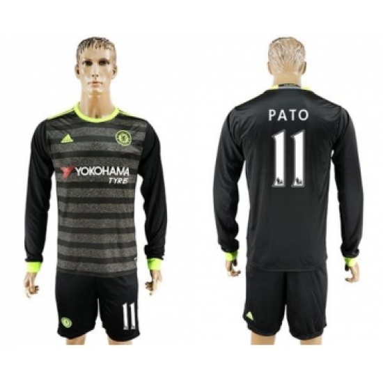 Chelsea #11 Pato Sec Away Long Sleeves Soccer Club Jersey