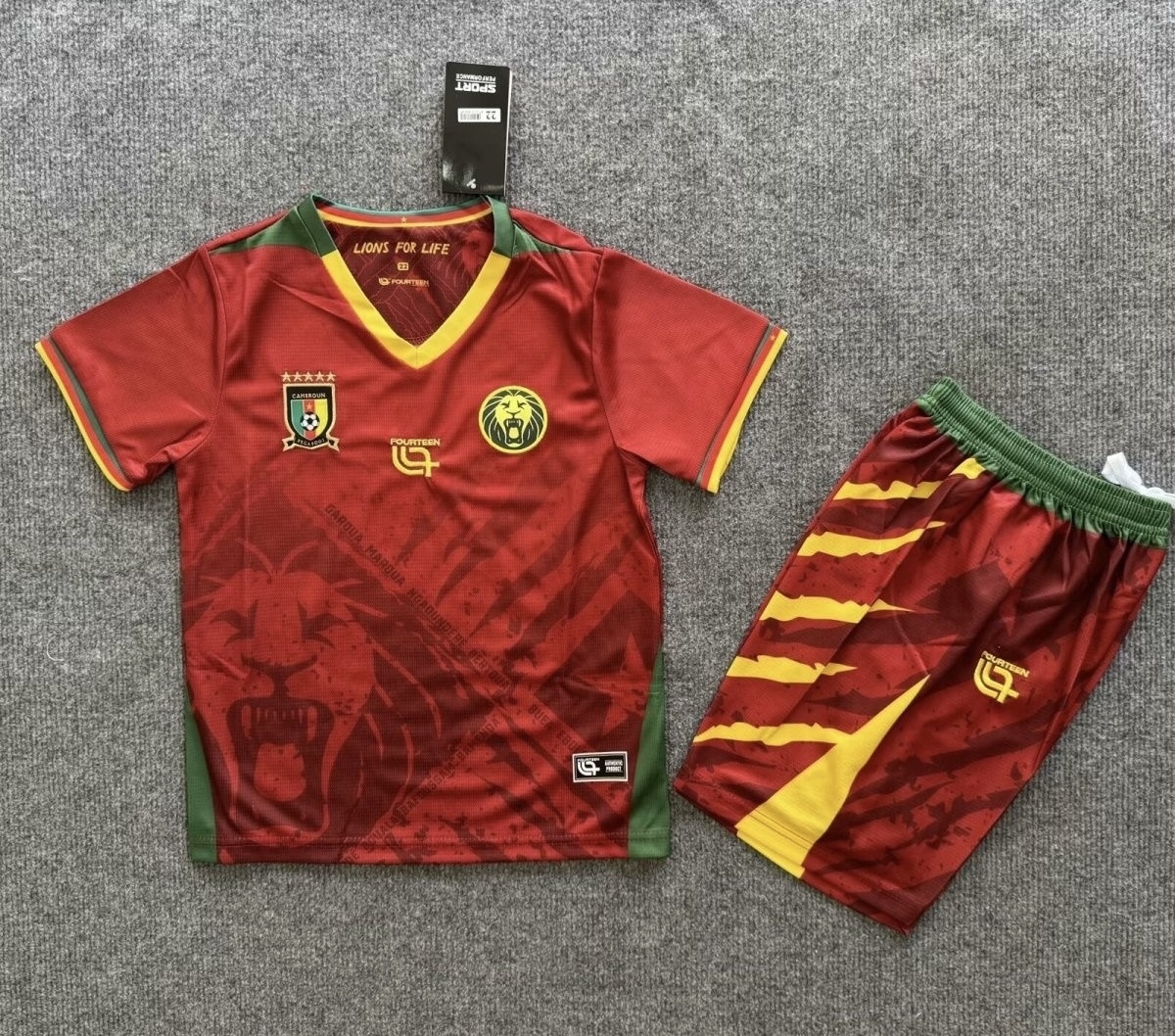 Cameroon Soccer Jersey Away Kids Kit Jersey+Shorts 2025 - Ujersey NHL