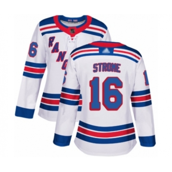 Women's New York Rangers #16 Ryan Strome Authentic White Away Hockey Jersey - Ujersey