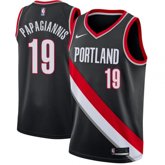 Men's Nike Portland Trail Blazers #19 Georgios Papagiannis Swingman Black NBA Jersey - Icon Edition - Ujersey