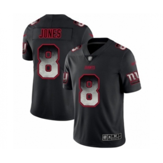 Men's New York Giants #8 Daniel Jones Limited Black Smoke Fashion Football Jersey - Ujersey