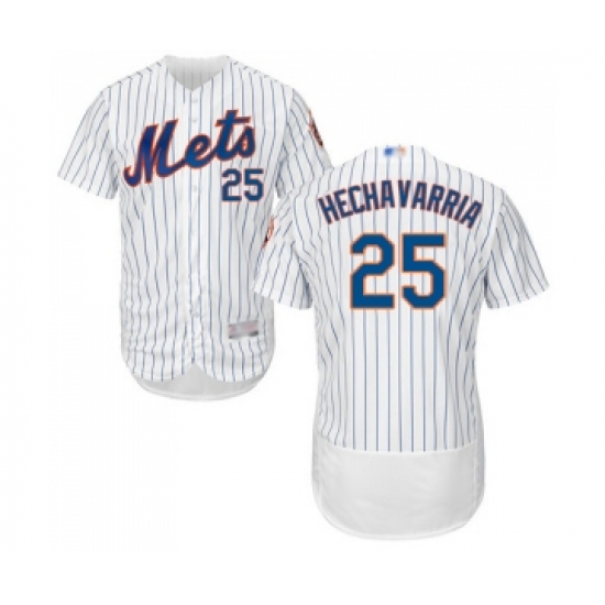 Men's New York Mets #25 Adeiny Hechavarria White Home Flex Base Authentic Collection Baseball Jersey - Ujersey
