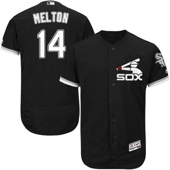 Men's Majestic Chicago White Sox #14 Bill Melton Authentic Black Alternate Home Cool Base MLB Jersey - Ujersey