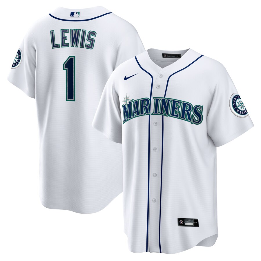 Men's Seattle Mariners Kyle Lewis Nike White Replica Player Name Jersey - Ujersey NHL