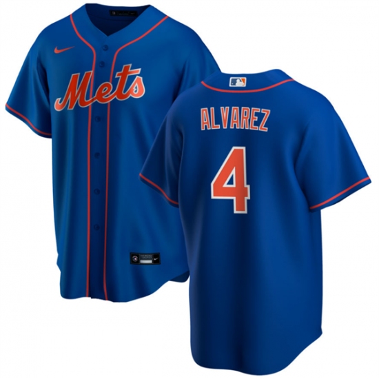 Men's New York Mets #4 Francisco álvarez Royal Cool Base Stitched Baseball Jersey - Ujersey