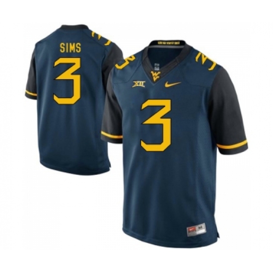 West Virginia Mountaineers 3 Charles Sims Navy College Football Jersey - Ujersey