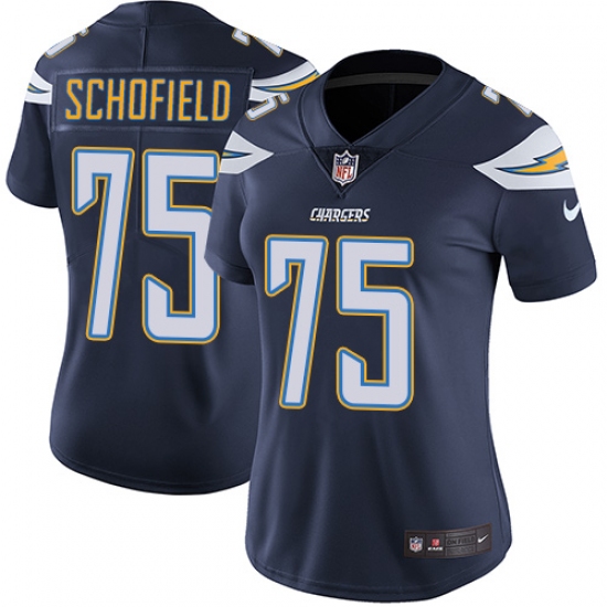 Women's Nike Los Angeles Chargers #75 Michael Schofield Navy Blue Team Color Vapor Untouchable Limited Player NFL Jersey - Ujersey
