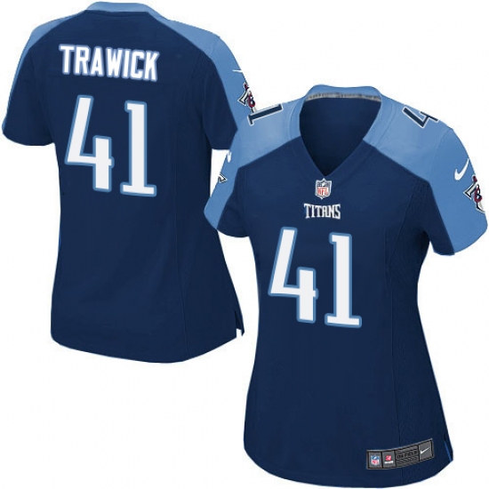 Women's Nike Tennessee Titans #41 Brynden Trawick Game Navy Blue Alternate NFL Jersey - Ujersey