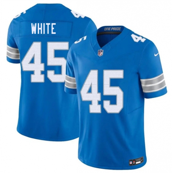 Men's Detroit Lions #45 Devin White Blue 2026 F.U.S.E. Vapor Limited Football Stitched Jersey