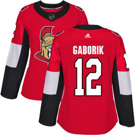 Women's Adidas Ottawa Senators #12 Marian Gaborik Premier Red Home NHL Jersey - Ujersey