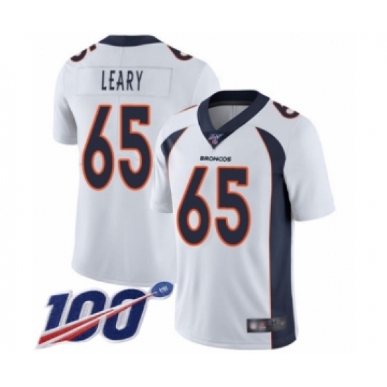 Men's Denver Broncos #65 Ronald Leary White Vapor Untouchable Limited Player 100th Season Football Jersey - Ujersey